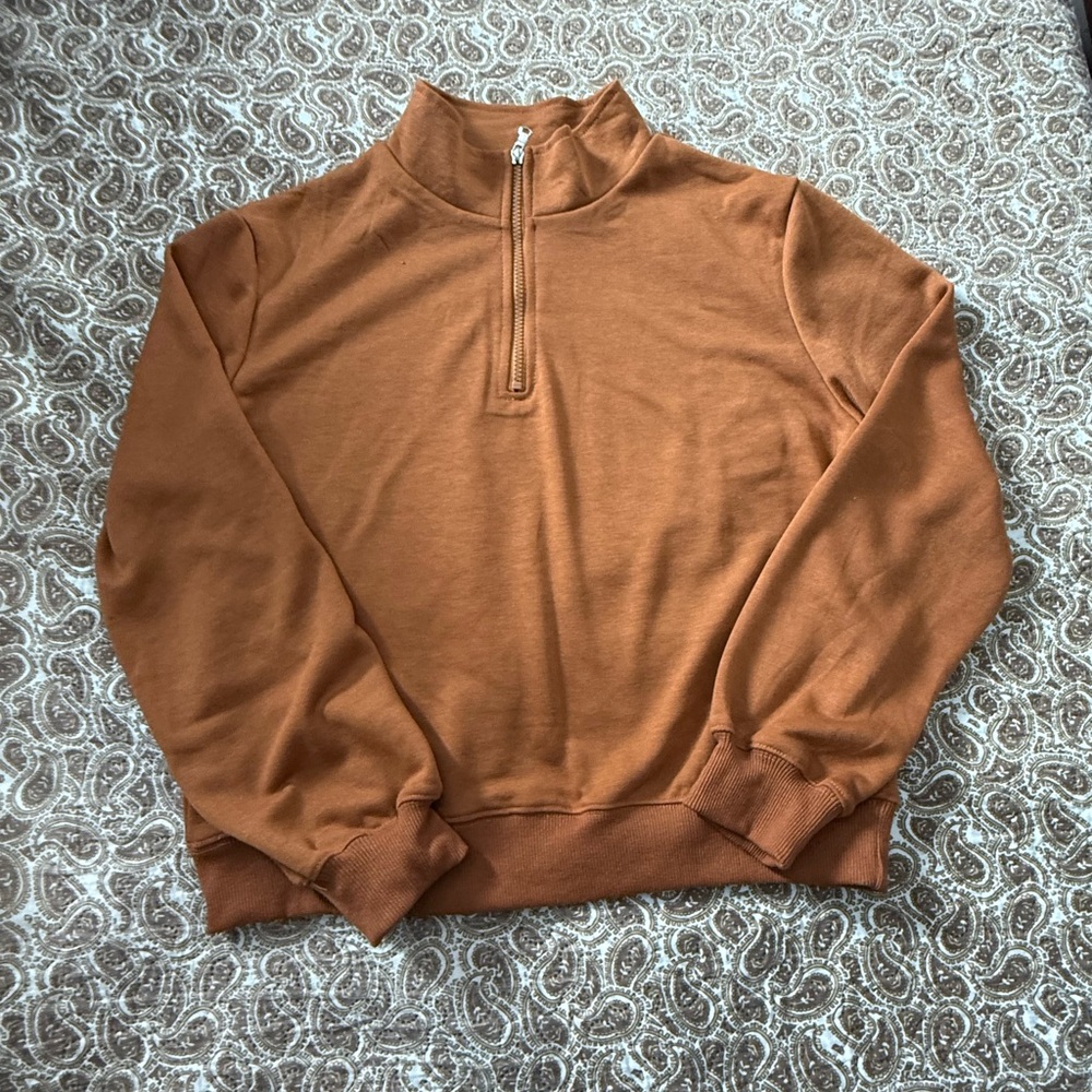 Men's Brown Half-Zip Sweater